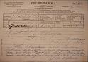1892-05-09 telegramma da Genova per la leva di Battista Sala da parte del padre Vittore